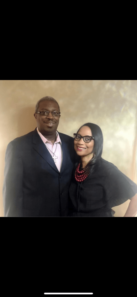 A Man and Woman Smiling Together